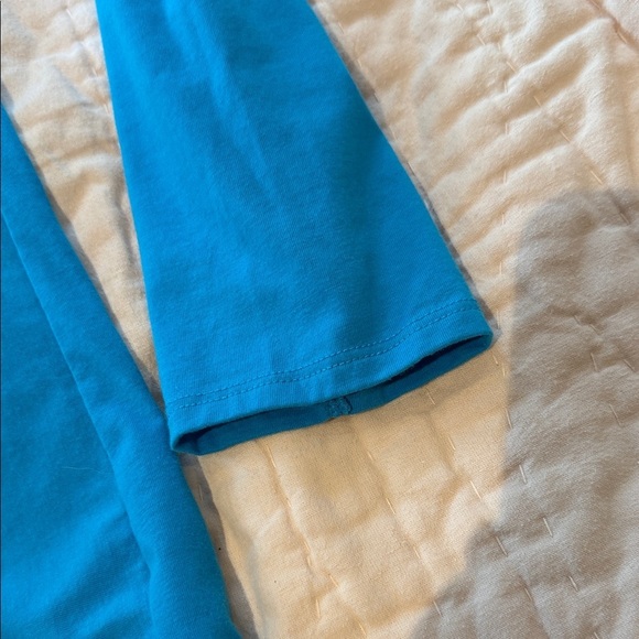 🌴 Lilly Pulitzer TARINA LONG SLEEVE TEE Luxletic Twist Turquoise Shore XL 👟 - Picture 5 of 11